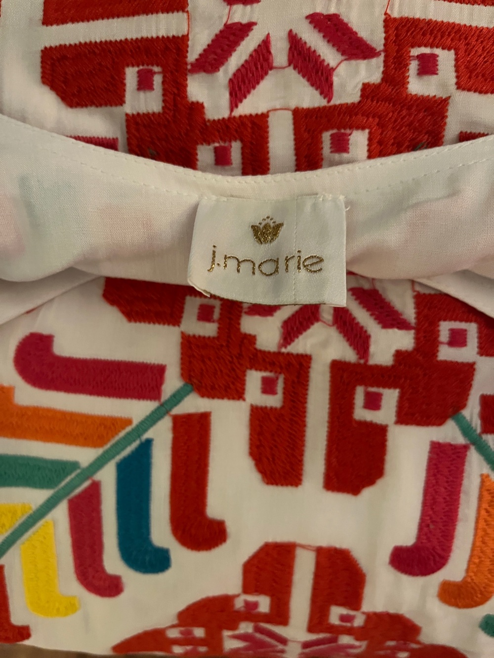Sz M J Marie Mexican Embroidered Colorful Shirt - Picture 9 of 11